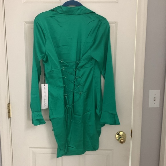 NWT L.I.F.E. Love Is For Eternity Green Dressy Blouse - Picture 2 of 11